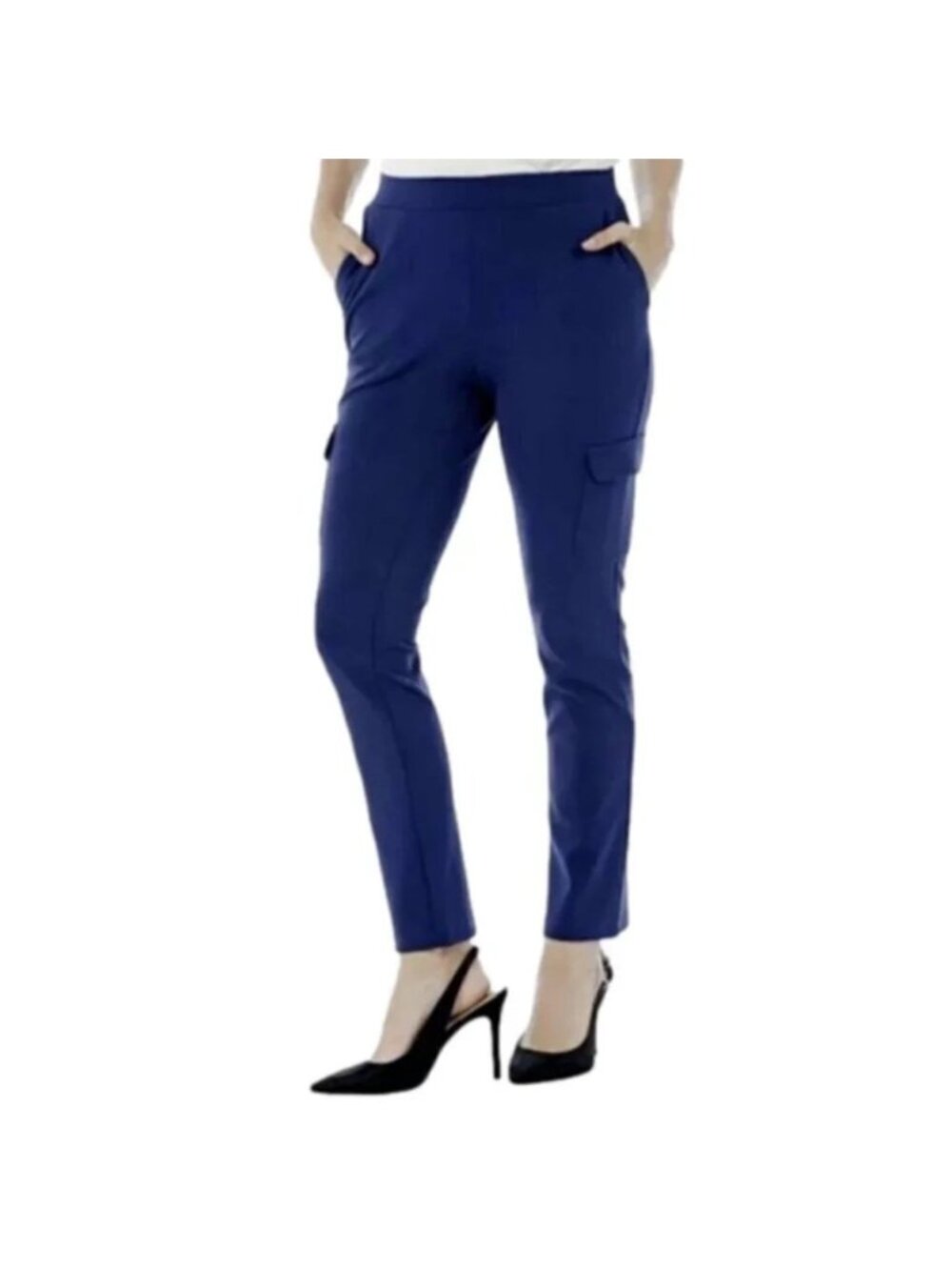 Guillaume Navy Blue Stretch Slim Cargo Pants Size Large
